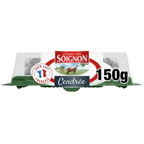 Soignon la buchette de chèvre cendrée 19%mg 150g