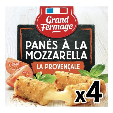 Grand fermage panés à la mozzarella panure provencale x4 - 100g
