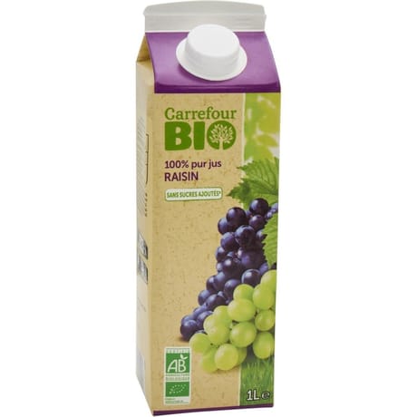 Carrefour bio jus de raisin 100% 1l