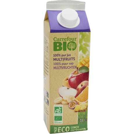 Carrefour bio pur jus de fruits multifruits 100% 1l