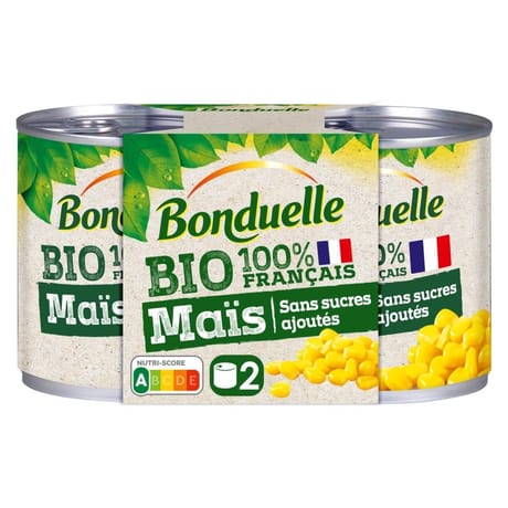Bonduelle maïs bio sans sucre ajoutés 1/4x2 280g
