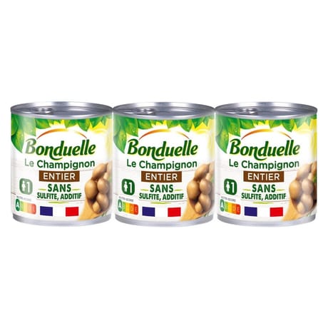 Bonduelle le champignon entier 1/4x3 345g