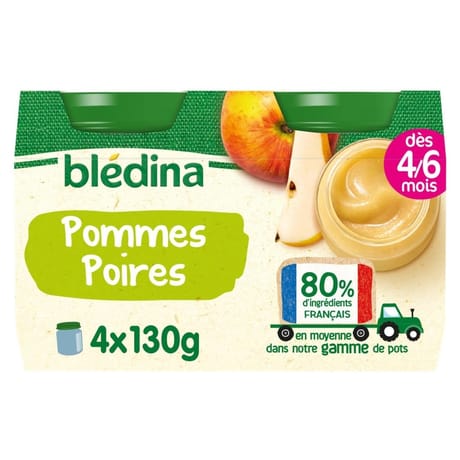 Bledina pots pommes poires 4x130g