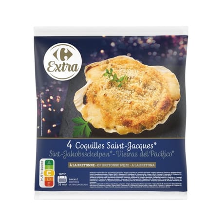 Carrefour extra 4 coquilles saint jacques 360g