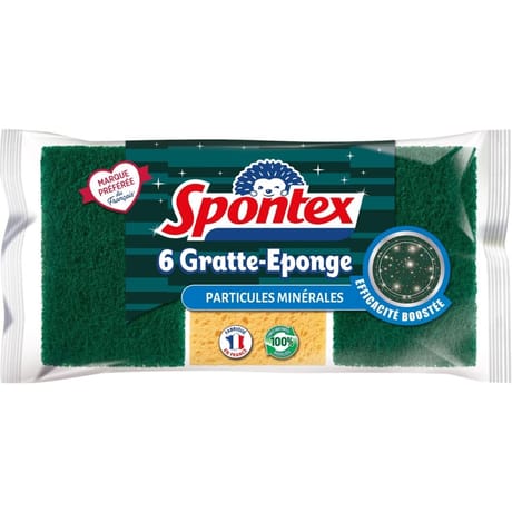 Spontex 6 gratte éponges particules d'aluminium