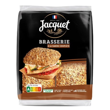 Jacquet 4 brasserie burger farine complète 330g