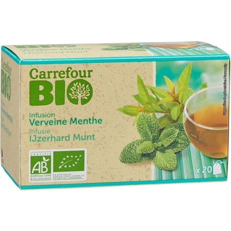 Carrefour bio infusion verveine menthe bio 20 sachets 30g