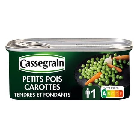 Cassegrain petits pois et carottes 1/4 130g