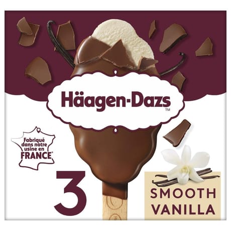 Haagen-Dazs 3 bâtonnets smooth vanilla 192g