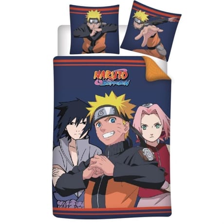 Housse de couette en microfibre naruto shippuden team 7 (140x200cm + 2x 63x63cm)