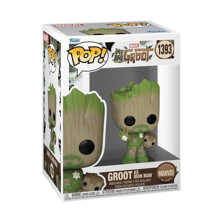 Funko pop marvel we are groot  groot as iron man