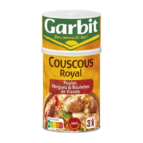 Garbit couscous royal poulet merguez boulettes de viande - plat cuisiné 1,25kg