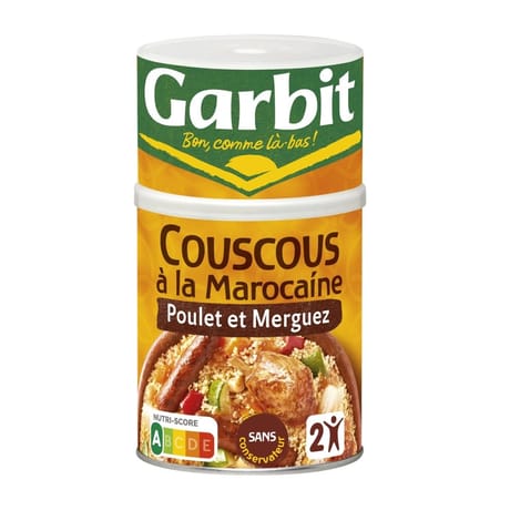 Garbit couscous royal poulet merguez - plat cuisiné 3 personnes 980g