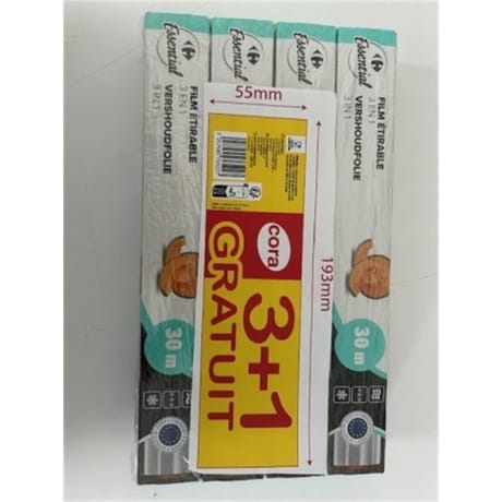Carrefour film alimentaire 30m lot de 4