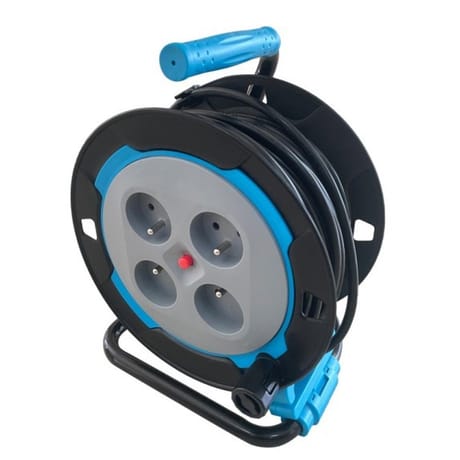 Carrefour enrouleur 4 prises 15m 3g1.0mm