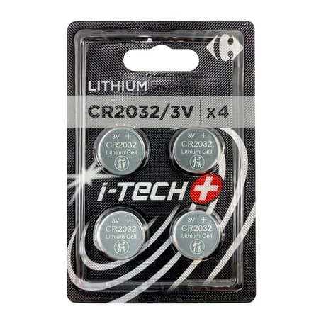 Carrefour 4 piles CR 2032 i-tech