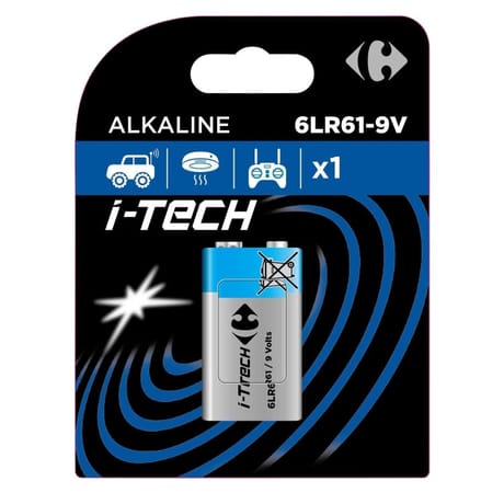 Carrefour pile alcaline 6LR61/9V
