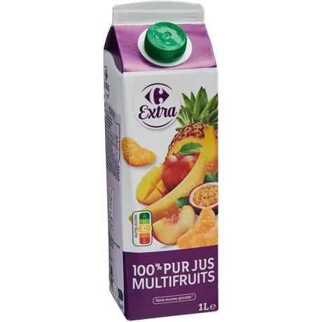 Carrefour extra pur jus de fruits multifruits 100% 1l