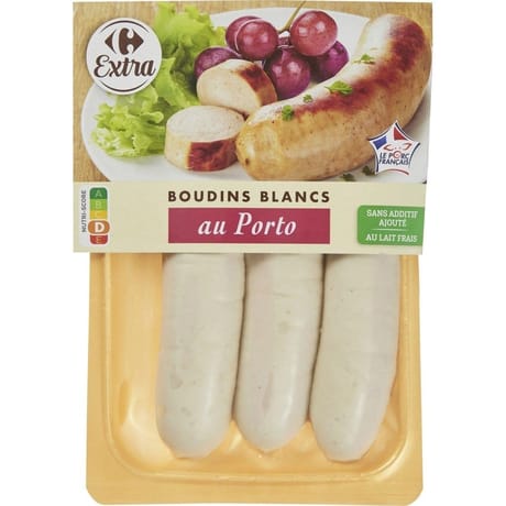Carrefour extra boudins blancs au porto 3x125g
