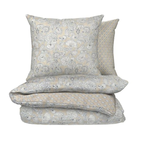 Tex home Parure housse de couette 140x200 cm+ 1 taie 63x63 cm mumbai beige