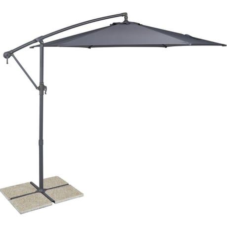 Parasol excentré 3m ronda gris