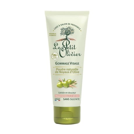 Le petit olivier gommage visage à la poudre naturelle de noyaux d'olive 75 ml