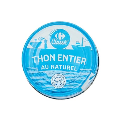 Carrefour classic' thon entier au naturel 140g