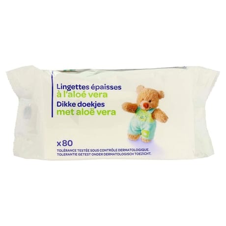 Simpl lingettes bébé épaisses à l'aloé vera 2x80 lingettes