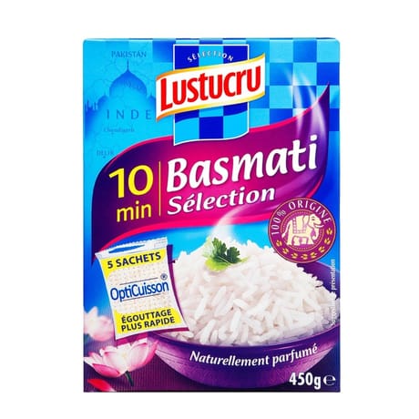 Lustucru riz parfumé basmati sélection 10min sachet cuisson 5x90g
