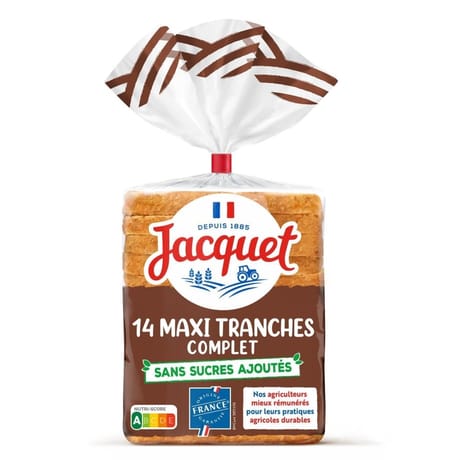 Jacquet 14 maxi tranches complet sans sucres ajoutés 550g
