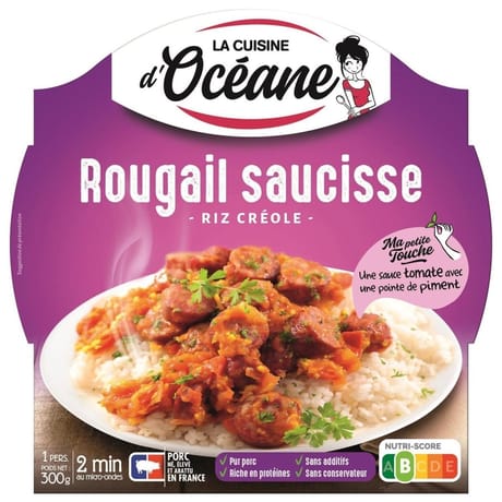 La cuisine d'oceane plat cuisiné rougail saucisses riz créole 300g