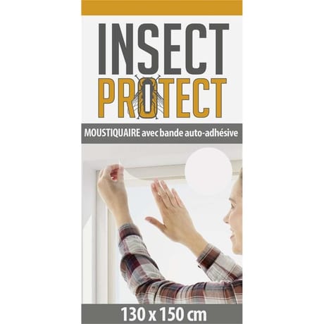 Insect protect moustiquaire avec bande auto-adhésive blanc 130x150 cm