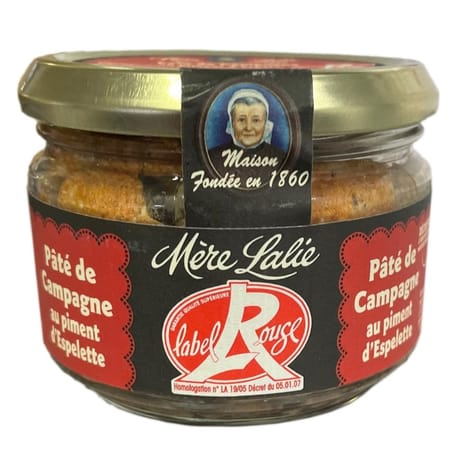 Paté de campagne au piment d'espelette label rouge 180g