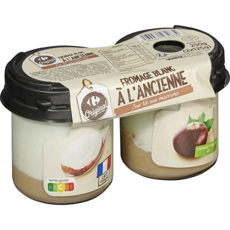 Carrefour original fromage blanc marrons 2x125g