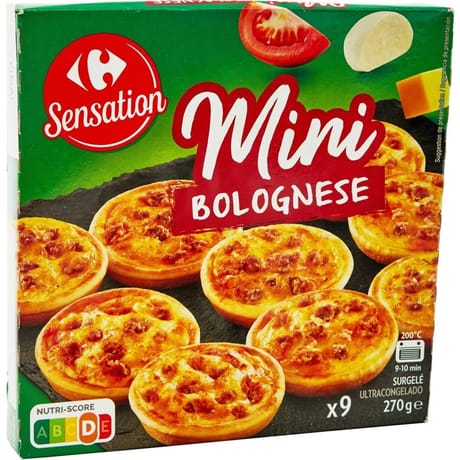 Carrefour sensation mini pizza bolognese 270g