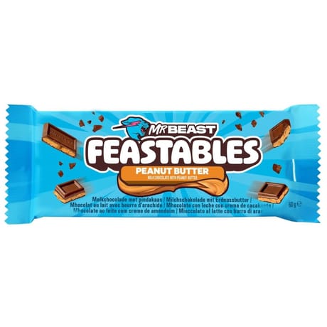 Mr beast feastables tablette chocolat au lait et beurre de cacahuètes - 60G