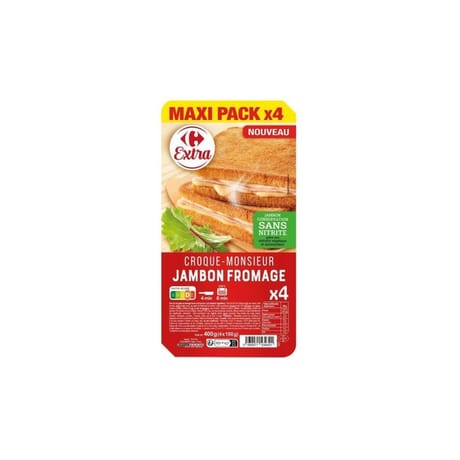 Carrefour extra croque monsieur jambon fromage 400g