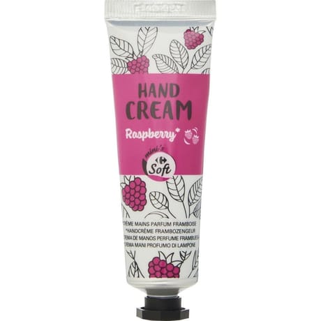 Carrefour soft crème mains parfum framboise 30ml