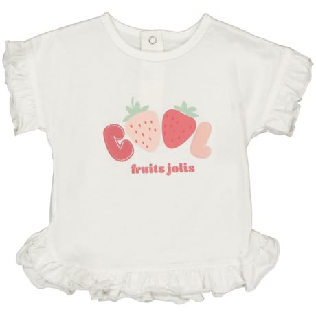 Tee shirt manches courtes fille BLANC 18MOIS