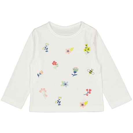 Tee shirt manches longues fille BLANC AOP 24MOIS
