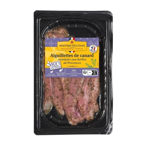 Aiguillettes de canard marinées aux herbes de provence 250g Maistres occitans