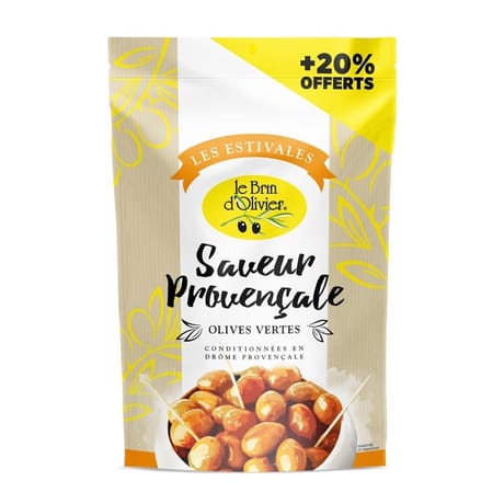 Le brin d'olivier olives vertes saveur provençale 180g + 20% offerts