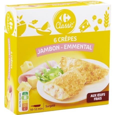 Carrefour classic 6 crêpes jambon fromage 300g