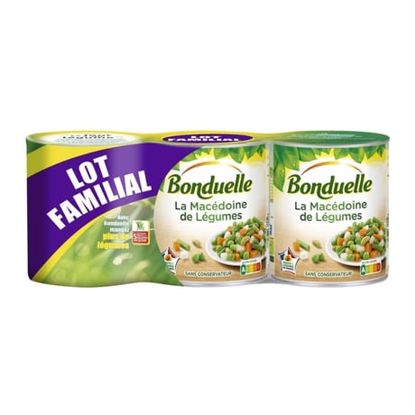 Bonduelle macédoine de légumes 4/4 en lot de 3 1.590kg prix choc