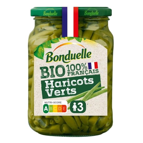 Bonduelle haricots verts bio 100% français 280g
