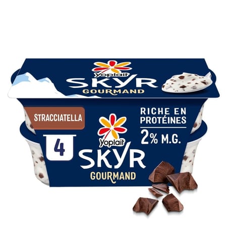 Yoplait skyr stracciatella 0% matière grasse 4X120g