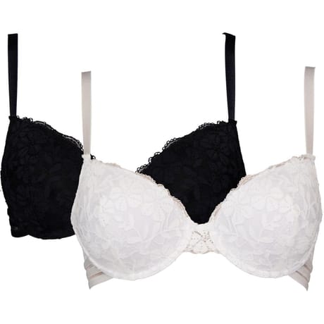 Lot de 2 soutiens-gorge coque ligne Belle LOT NOIR/BLANC 100C