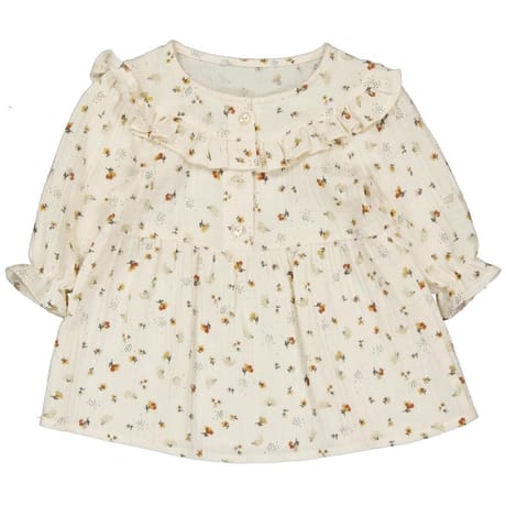 Robe manches longues fille ECRU AOP 24 MOIS