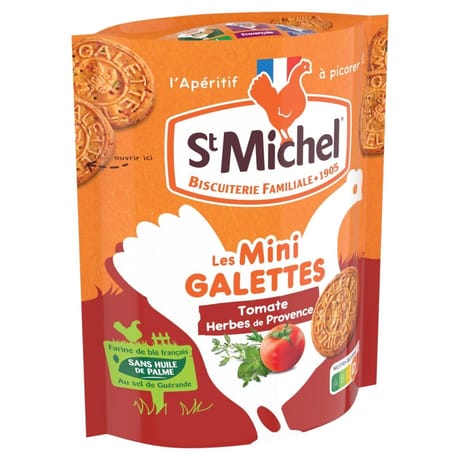 St Michel les mini galettes tomate herbes de provence 100g