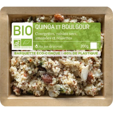 Quinoa et boulgour - bio courgettes,raisins secs, amandes et noisette
